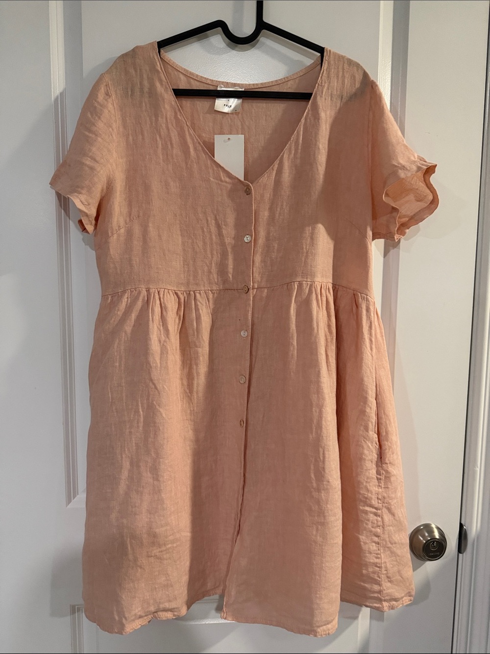 Jillian Harris x Priv Blush Pink Linen Dress Cottagecore - #280 - Picture 2 of 6